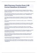 NHA Pharmacy Practice Exam 2&period;0B Correct Questions & Answers&excl;&excl;