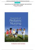 TEST BANK FOR ESSENTIALS OF PEDIATRIC NURSING 3RD AND 4TH EDITION KYLE 2023/2024 GRADED A+