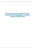 NATE Industry Competency Exam: Commercial Refrigeration correctly answered 2023-2024