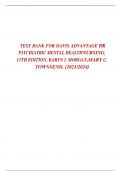 TEST BANK FOR DAVIS ADVANTAGE FOR PSYCHIATRIC MENTAL HEALTH  NURSING&comma; 11TH EDITION&comma; KARYN I&period; MORGAN&comma; MARY C&period; TOWNSEND&comma; &lbrace;2023&sol;2024&rcub; 
