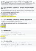 Sophia - Environmental Science - Unit 1 Challenge 3&comma; Latest Review 2023 Practice Questions and Answers&comma; 100&percnt; Correct with Explanations&comma; Highly Recommended&comma; Download to Score A&plus;