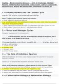 Sophia&lowbar;&lowbar;&lowbar;Environmental&lowbar;Science&lowbar;&lowbar;&lowbar;Unit&lowbar;2&lowbar;Challenge&lowbar;3 Latest Review 2023 Practice Questions and Answers&comma; 100&percnt; Correct with Explanations&comma; Highly Recommended&comma; Download to Score A&plus;