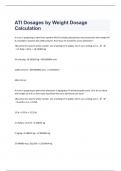 ATI Dosages by Weight Dosage Calculation &vert;50 Questions And Answers&vert; Success Guaranteed
