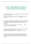 WGU C840: Digital Forensics in Cybersecurity Pre-Assessment