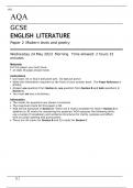 AQA GCSE ENGLISH LITERATURE Paper 2 Modern texts and poetry June 2023