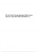 NU 621 Exam Questions With Correct Answers Latest 2023/2024 (GRADED A+)