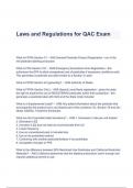 Laws and Regulations for QAC Exam with verified Answers  & Questions &lpar;A&plus; GRADED&rpar;