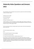 Maternity Nclex Questions and Answers 2023
