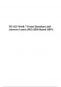 NU 621 Exam Questions and Answers Latest 2023-2024 Graded 100&percnt;