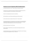 Business Law unit 3 Questions With Verified Answers 