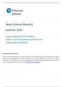 Edexcel A Level Politics Paper 2 Marking Scheme June 2023 100% Verified