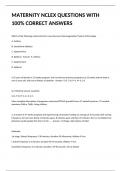 MATERNITY NCLEX QUESTIONS WITH 100&percnt; CORRECT ANSWERS