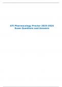 ATI Pharmacology Proctor 2023-2024 Exam Questions and Answers