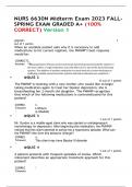 NURS 6630N Midterm Exam 2023 FALL-SPRING EXAM GRADED A+ (100% CORRECT) Version 1