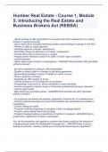 Humber Real Estate - Course 1, Module 5: Introducing the Real Estate and Business Brokers Act (REBBA) 