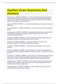 Aquifers Exam Questions And Answers