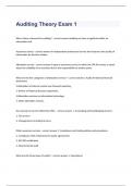 Auditing Theory Exam 1 questions and 100&percnt; correct  answers