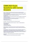 CISM 2023 Exam Questions with Correct Answers 