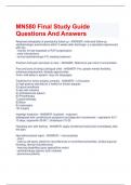 MN580 Final Study Guide Questions And Answers