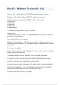 Bio-251: Midterm Review (Ch 1-5) Exam Questions And Answers All Verified 