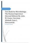Test Bank for Microbiology The Human Experience (Second Edition) By John W. Foster Zarrintaj Aliabadi Joan L. Slonczewski