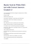 Baylor Scott & White EKG test with Correct Answers Graded A&plus; &lpar; 100 &percnt; VERIFIED&rpar;