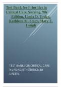 Test Bank for Priorities in Critical Care Nursing&comma; 9th Edition 2024 latest update by Linda D&period; Urden&comma; Kathleen M&period; Stacy&comma; Mary E&period; Lough&period;pdf