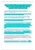 ATI RN Adult Medical Surgical 2019 Exam New  Latest Version Updated 2023-2024 with All  Questions from Actual Past Exam