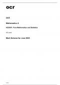 ocr AS Level Mathematics A H230/01 June2023 Question Paper and Mark Scheme.