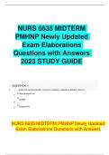 NURS 6635 MIDTERM PMHNP Newly Updated Exam Elaborations Questions with Answers 2023 STUDY GUIDE
