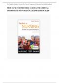 TEST BANK FOR PEDIATRIC NURSING THE CRITICAL COMPONENTS OF NURSING CARE 2ND EDITION RUDD 