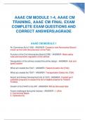 AAAE CM MODULE 1-4, AAAE CM TRAINING, AAAE CM FINAL EXAM COMPLETE EXAM  QUESTIONS AND CORRECT ANSWERS RATED A+