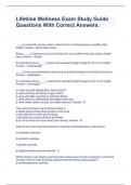 Lifetime Wellness Exam Study Guide Questions With Correct Answers&period;