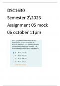 DSC1630 Assignment 5 MOCK EXAM SEM22023