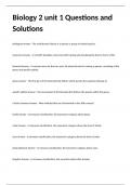 Biology 2 unit 1 Questions and Solutions