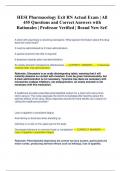 HESI Pharmacology Exit RN Actual Exam &vert; All 455 Questions and Correct Answers with Rationales &vert; Professor Verified