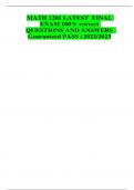MATH 1201 LATEST FINAL EXAM 100&percnt; correct QUESTIONS AND ANSWERS  Guaranteed PASS &rpar; 2022&sol;2023