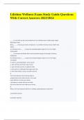 Lifetime Wellness Exam Study Guide Questions With Correct Answers 2023&sol;2024
