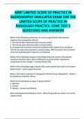 ARRT LIMITED SCOPE OF PRACTICE IN RADIOGRAPHY SIMULATED EXAM FOR THE LIMITED SCOPE OF PRACTICE IN RADIOLOGY PRACTICE- CORE TEST 1 QUESTIONS AND ANSWERS