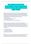 NCC WOMEN'S HEALTH CARE PRACTITIONER - EXAM II 100% ACTUAL EXAM QUESTIONS AND ANSWERS 2023 LATEST UPDATE