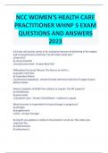 NCC WOMEN'S HEALTH CARE PRACTITIONER WHNP 5 EXAM QUESTIONS AND ANSWERS 2023 