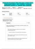 THERAPEUTIC MODALITIES 2023-2024 LATEST FINAL  EXAM QUESTIONS & 100&percnt; CORRECT VERIFIED  ANSWERS GRADED A&plus; &lpar;BRAND NEW VERSION&rpar;