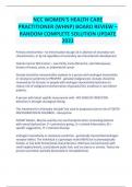 NCC WOMEN'S HEALTH CARE PRACTITIONER &lpar;WHNP&rpar; BOARD REVIEW &ndash; RANDOM COMPLETE SOLUTION UPDATE 2023