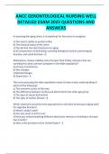 ANCC GERONTOLOGICAL NURSING WELL DETAILED EXAM 2023 QUESTIONS AND ANSWERS