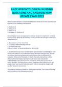 ANCC GERONTOLOGICAL NURSING QUESTIONS AND ANSWERS NEW UPDATE EXAM 2023