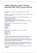 Lifetime Wellness - Exam 1 Review Questions With 100&percnt; Correct Answers&period;