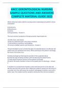 ANCC GERONTOLOGICAL NURSING SAMPLE QUESTIONS AND ANSWERS COMPLETE MATERIAL GUIDE 2023