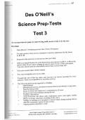 Des O&rsquo;Neill&rsquo;s Science Prep-Tests Test 3  Fall 2023 with complete solution
