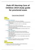 Peds ATI Nursing Care of Children 2019 study guide for proctored exam