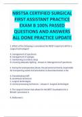 NBSTSA CERTIFIED SURGICAL FIRST ASSISTANT PRACTICE EXAM B 100% PASSED QUESTIONS AND ANSWERS ALL DONE PRACTICE UPDATE